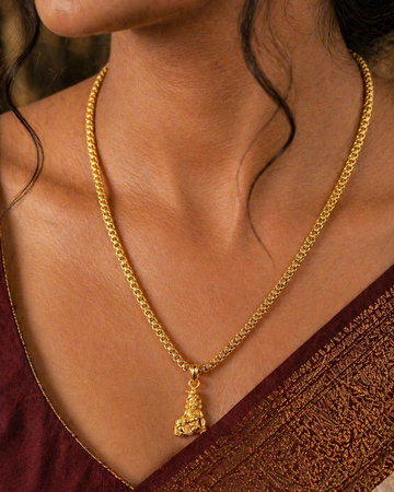 Traditional Gold Finish Krishna Pendant Chain