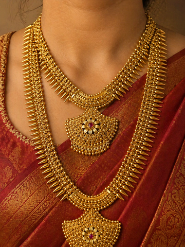 Micro Plated Traditional Bridal Combo Haram Set